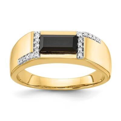 Onyx &amp; Diamond Men&#39;s Ring 14k Gold RM5822-010-YA, MPN: RM5822-010-YA, 883957573922