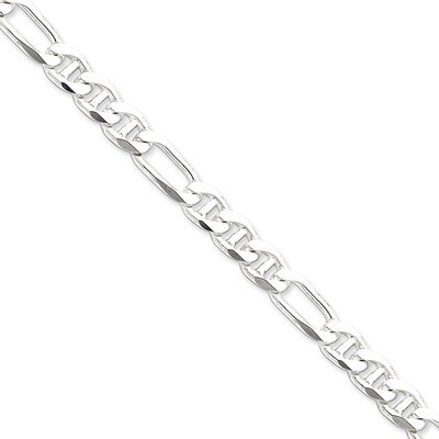 24 Inch 7.75mm Figaro Anchor Chain Sterling Silver QAF220-24, MPN: QAF220-24, 886774410173