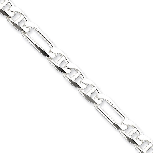 7 Inch 6.5mm Figaro Anchor Chain Sterling Silver QAF180-7, MPN: QAF180-7, 886774105079