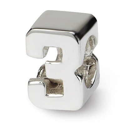 Number 3 Bead - Sterling Silver QRS1632N3, MPN: QRS1632N3, 883957308319