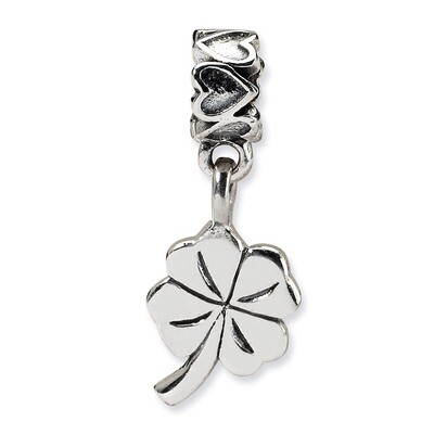 4-leaf Clover Dangle Bead - Sterling Silver QRS1240, MPN: QRS1240, 883957277394