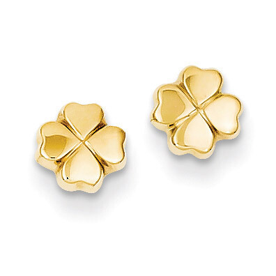 4-Leaf Clover Post Earrings 14k Gold Polished YE383, MPN: YE383, 886774563725