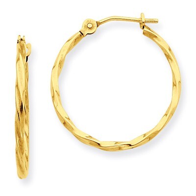 Twist Hoop Earrings 14k Gold YE1502, MPN: YE1502, 716838209798