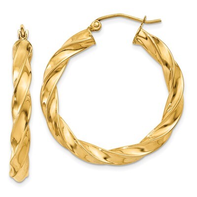 Light Twisted Hoop Earrings 14k Gold TF590, MPN: TF590, 886774960890
