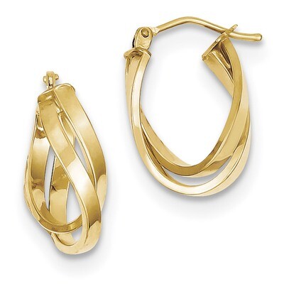 Twisted Hoop Earrings 10k Gold 10Z1240, MPN: 10Z1240, 191101344725