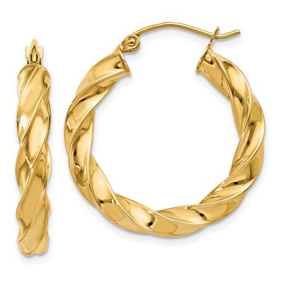 Light Twisted Hoop Earrings 14k Gold TF591, MPN: TF591, 191101366314