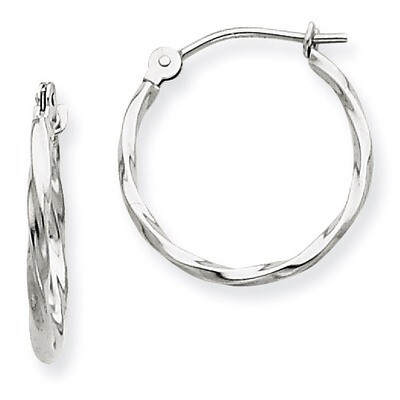 Twisted Hoop Earrings 14k White Gold YE1501, MPN: YE1501, 716838210022