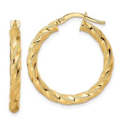 Twisted Hoop Earrings 14k Gold Polished TF2133, MPN: TF2133, 883957992204