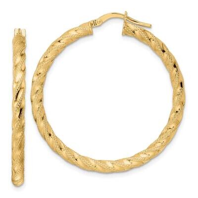 Twisted Hoop Earrings 14k Gold Polished TF2132, MPN: TF2132, 883957992198