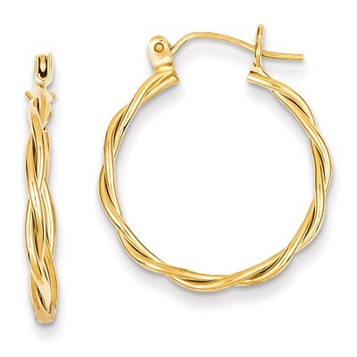 Twisted Circle Hoop Earrings 14k Gold Polished TL596, MPN: TL596, 883957499185