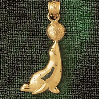 Dazzlers Jewelry Seal Pendant Necklace Charm Bracelet in Yellow, White or Rose Gold 1627, MPN: DZ-1…