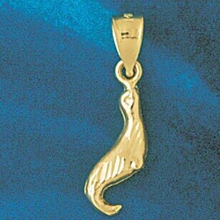 Dazzlers Jewelry Sea Lion Seal Pendant Necklace Charm Bracelet in Yellow, White or Rose Gold 1431, …