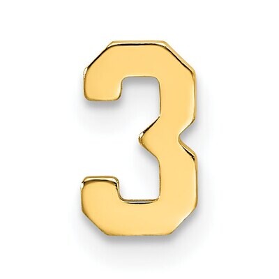 Die Struck Number 3 14k Yellow Gold YG2212, MPN: YG2212,