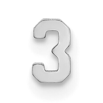 Die Struck Number 3 14k White Gold WG2192, MPN: WG2192,