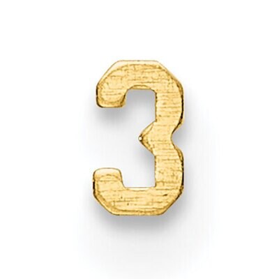 Die Struck Number 3 14k Yellow Gold YG2182, MPN: YG2182,