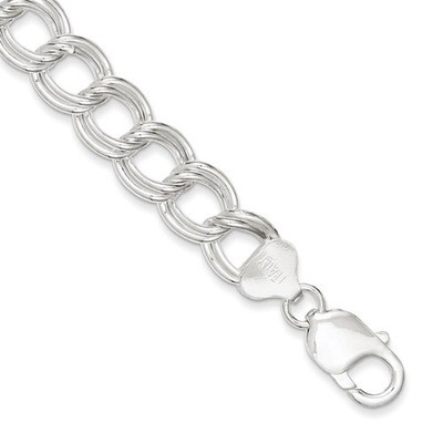 8 Inch Double Link Charm Bracelet Sterling Silver QCH150-8, MPN: QCH150-8, 883957577814