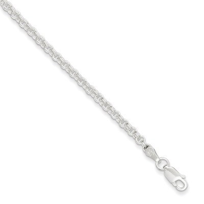 7 Inch 3mm Double Link Charm Bracelet Sterling Silver QG2200-7, MPN: QG2200-7, 883957948744