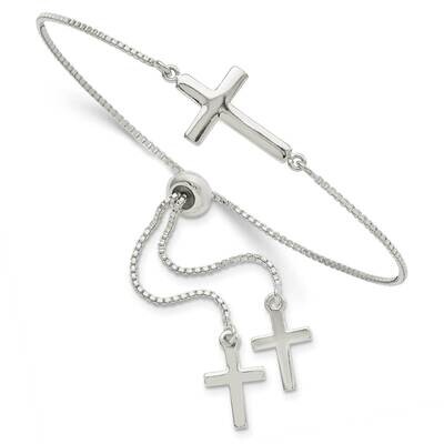 Cross Adjustable Bracelet Sterling Silver Polished QG5805, MPN: QG5805, 191101769245