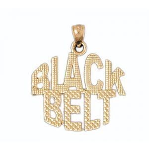 Dazzlers Jewelry Black Belt Pendant Necklace Charm Bracelet in Yellow, White or Rose Gold 10544, MP…