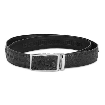 Leather Croc Texture Large (44-46) Adjustable Black Belt Top Grain JLL112-BLL, MPN: JLL112-BLS,