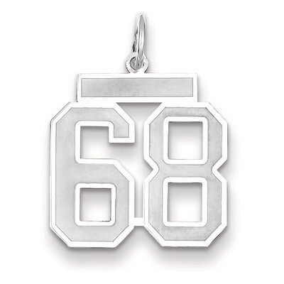 Number 68 Charm Medium Satin 14k white Gold WSM68, MPN: WSM68, 883957079301