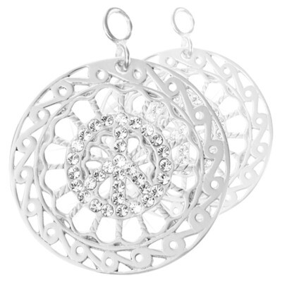 Nikki Lissoni Crystal Peace Earring Coins Gold-Plated 25mm EAC2050SL, MPN: EAC2050SL, 8719075300688