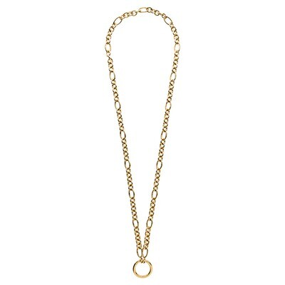 Nikki Lissoni Figaro Cable Round Chain 14X4mm / 9X7mm For Charms with Oring Closure Gold-Plated 68c…
