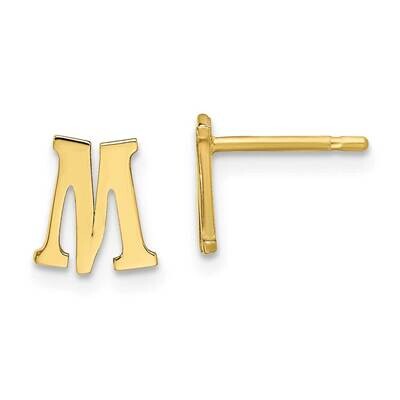 Initial Letter M Post Earrings 10k Gold Polished 10XNE46Y/M, MPN: 10XNE46Y/M,
