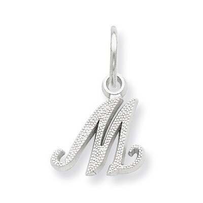 Casted Initial M Charm 14k white Gold WCH138-M, MPN: WCH138-M, 883957133522