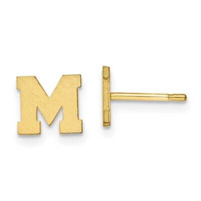 Initial Letter M Post Earrings 10k Gold Brushed 10XNE45Y/M, MPN: 10XNE45Y/M,