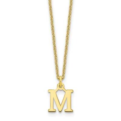 Cutout Letter M Initial Necklace 10k Gold 10XNA727Y/M, MPN: 10XNA727Y/M,