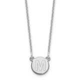 Tiny Circle Block Initial Letter M Necklace 10k White Gold 10XNA722W/M, MPN: 10XNA722W/M,