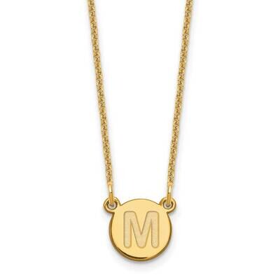 Tiny Circle Block Initial Letter M Necklace 14k Gold XNA722Y/M, MPN: XNA722Y/M, 196904089989