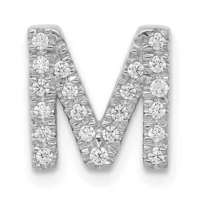 Initial M Charm 14k White Gold Diamond PM5221M-016-WA, MPN: PM5221M-016-WA, 883957756554