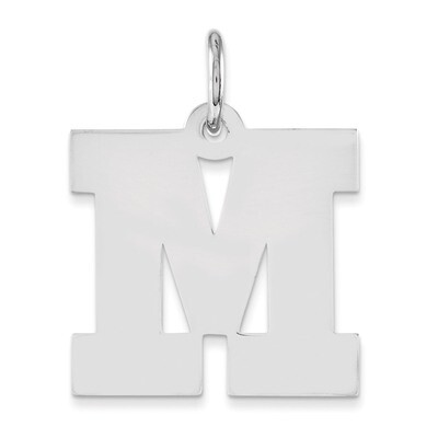 Block Initial M Charm Sterling Silver QC5095M, MPN: QC5095M, 191101182471