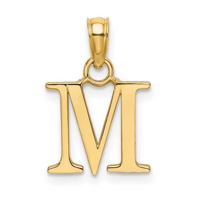 M Block Initial Charm 14k Gold Polished K6423M, MPN: K6423M, 637218007363