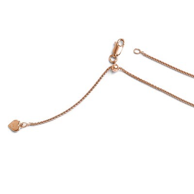 Leslie&#39;s Rose Gold-plated Adjustable Wheat Chain 22 Inch - Sterling Silver HB-FC90-22, MPN: FC90-22…