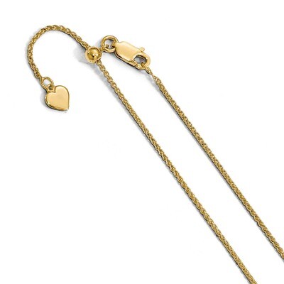 Leslie&#39;s 1.2 mm Gold-plated Adjustable Wheat Chain 30 Inch Sterling Silver HB-FC86-30, MPN: FC86-30…