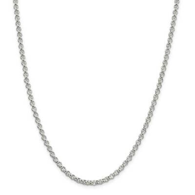 3mm Square Spiga Chain 22 Inch Sterling Silver QFC32-22, MPN: QFC32-22,