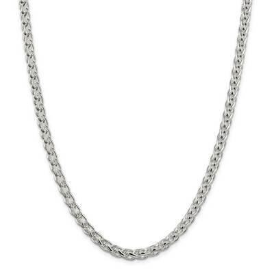 6mm Round Spiga Chain 22 Inch Sterling Silver QSP250-22, MPN: QSP250-22,