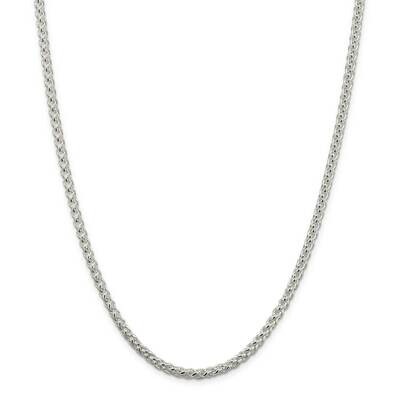 4mm Round Spiga Chain 22 Inch Sterling Silver QSP150-22, MPN: QSP150-22,