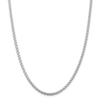 3mm Round Spiga Chain 36 Inch Sterling Silver QSP080-36, MPN: QSP080-36,