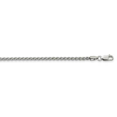 2.5mm Round Spiga Chain 36 Inch Sterling Silver Rhodium-Plated QSP060R-36, MPN: QSP060R-36,