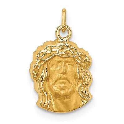 Small Jesus Medal 14k Hollow Polished Satin XR1737, MPN: XR1737, 883957600727