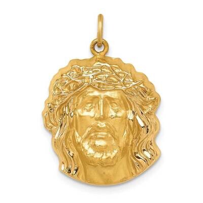 Medium Jesus Medal 14k Hollow Polished Satin XR1735, MPN: XR1735, 883957323343