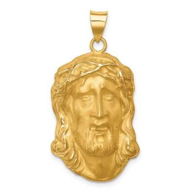 Large Jesus Medal 14k Hollow Polished Satin XR1732, MPN: XR1732, 883957844756