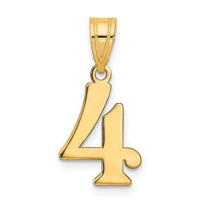 Number 4 Pendant 14k Gold Polished APN04, MPN: APN04, 196904084359