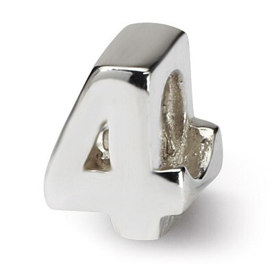 Number 4 Bead - Sterling Silver QRS1632N4, MPN: QRS1632N4, 883957308326