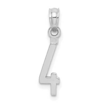 Number 4 Block Charm 10k White Gold 10NUW04, MPN: 10NUW04,