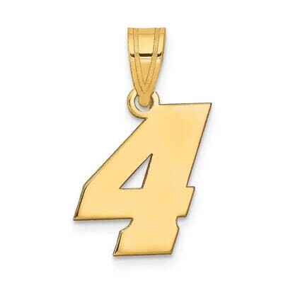 Block Number 4 Pendant 14k Gold Polished BN04, MPN: BN04, 196904087817